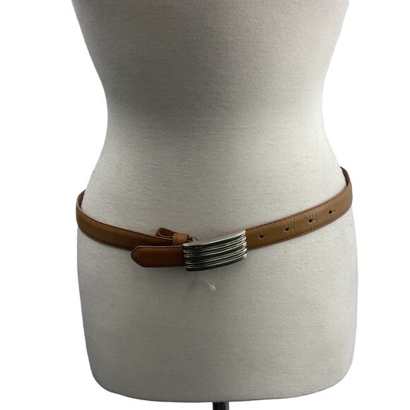 Dkny Accessories - Beautiful DKNY Brown Leather Silver Tone Buckle Womens Fashion Belt